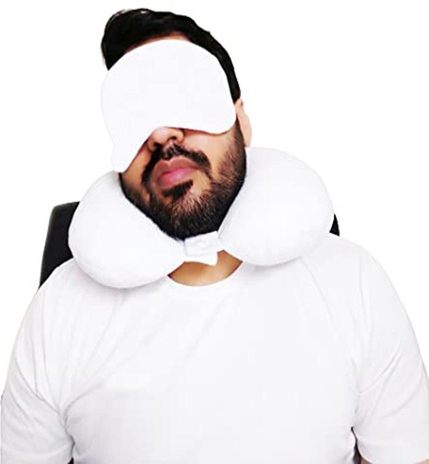 Juzzii Velvet Hoodie Neck Pillow With Eye Mask Combo for Road Trip and  Flight - Hoodie Neck Pillow & Eye Shade Black - Price in India