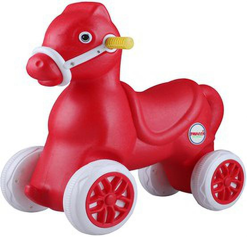 PLAYTOOL Baby Ride On Red Horse Unbreakable Plastic Heavy