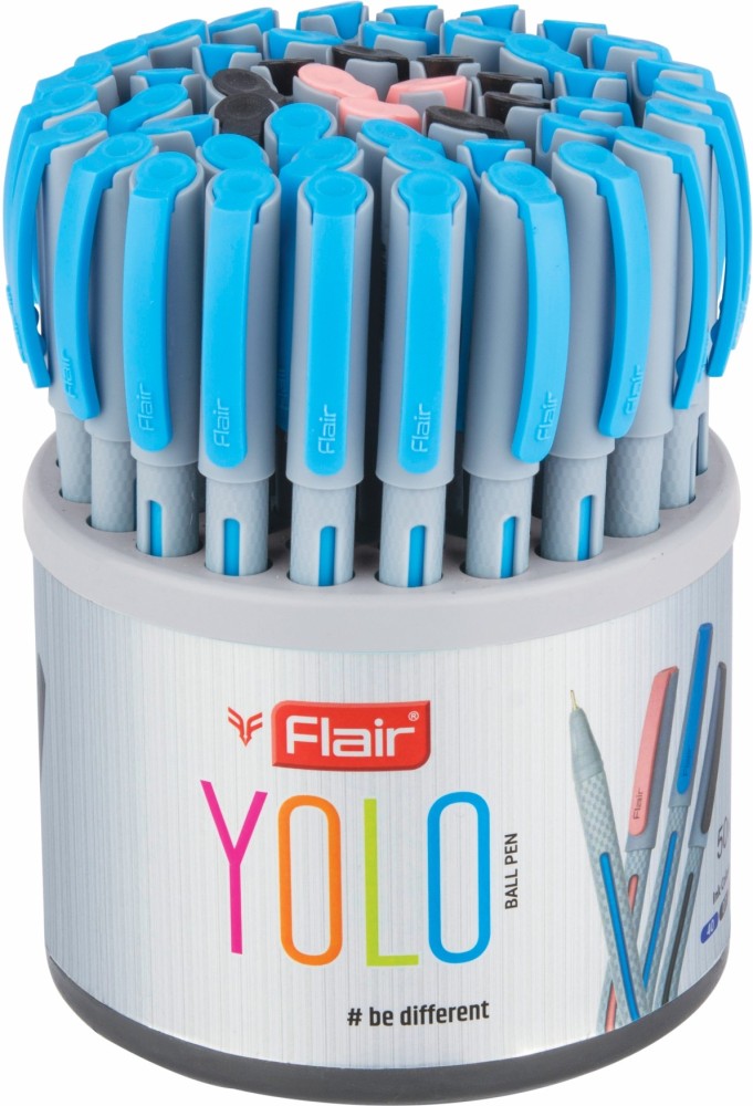 FLAIR Yolo 0.6 mm Ball Pen Tumbler, Light Weight Sleek Body With Smooth  Writing Ball Pen - Buy FLAIR Yolo 0.6 mm Ball Pen Tumbler