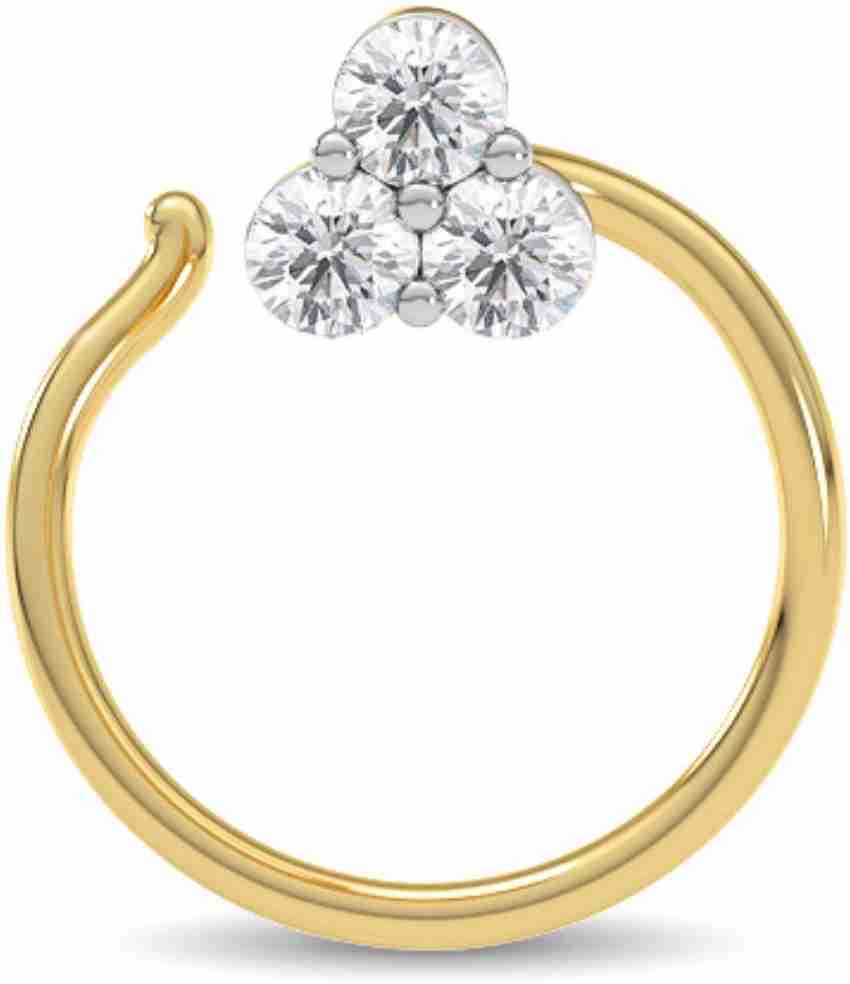KISNA Diamond Gold Nose Pin for Women 14kt Diamond Yellow Gold Stud Price in India Buy KISNA Diamond Gold Nose Pin for Women 14kt Diamond Yellow Gold Stud online at Flipkart