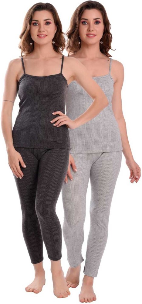 Wearslim Cotton Quilted Winter Lightweight Thermal Underwear for Women Long  Johns Set Women Top - Pyjama Set Thermal