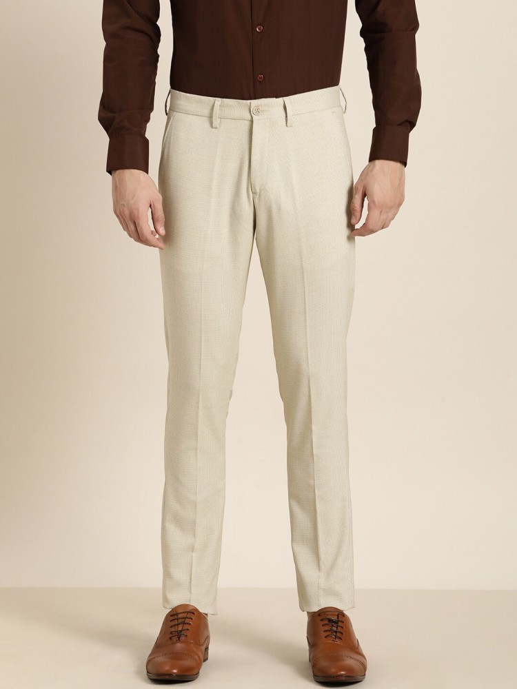 White Long Sleeve Polo Shirt with Beige Pants  Hockerty