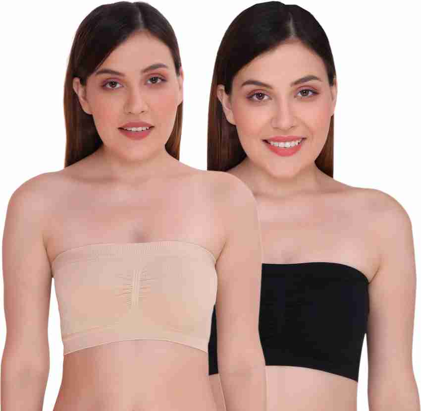 PLUMBURY STRAPLESS PADDED SEAMLESS TUBE BRA Women Bandeau/Tube Lightly Padded  Bra - Buy PLUMBURY STRAPLESS PADDED SEAMLESS TUBE BRA Women Bandeau/Tube  Lightly Padded Bra Online at Best Prices in India