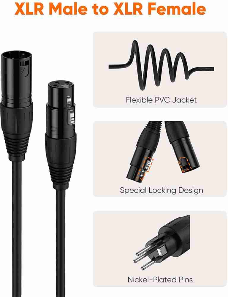 DawnRays 10 meter Cable with 3-Pin XLR Male to Female Microphone