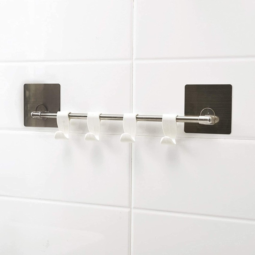 lukzer 1PC Magic Sticker Self Adhesive Bath Towel Hook Hanger Cup Cloth  Hanging for Kitchen Bathroom Wall Mounted (4 Hooks) Door Hanger Price in  India - Buy lukzer 1PC Magic Sticker Self