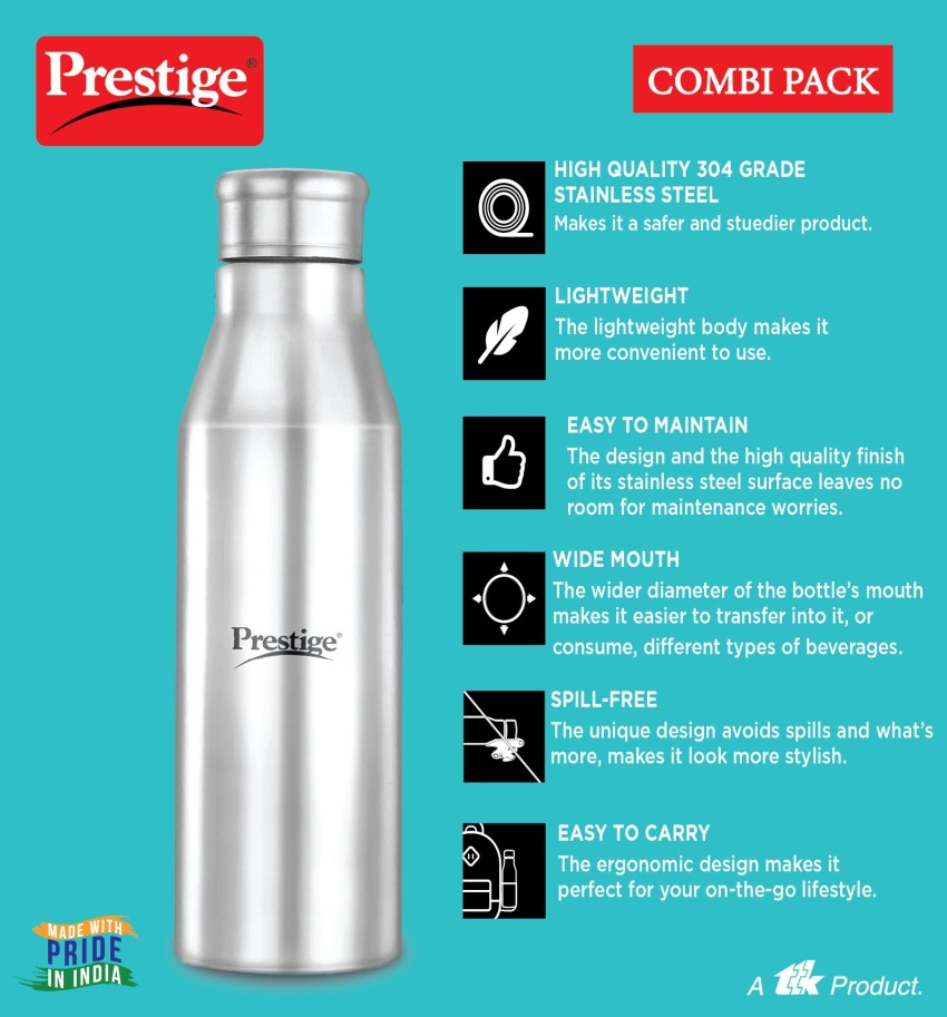 Prestige 1500-W Electric Kettle With Lid Of 1.2 L, Stainless Steel +  Plastic