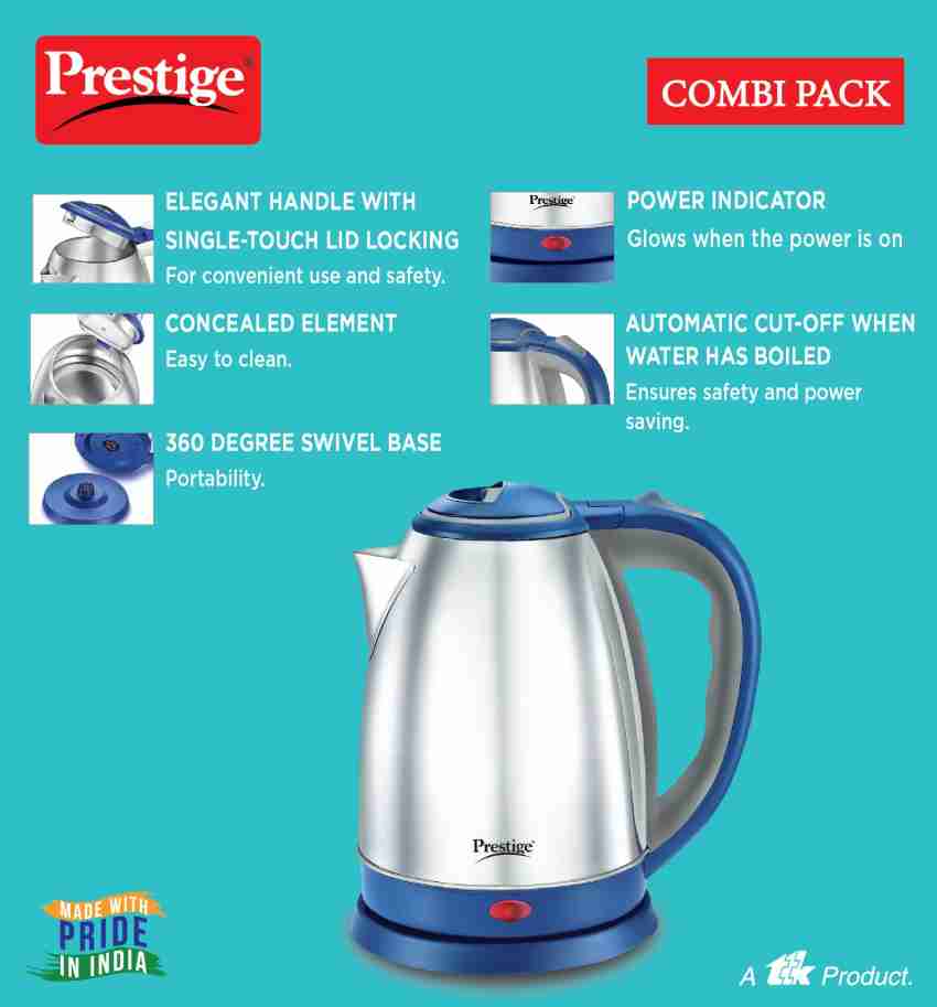 Prestige Stainless Steel Electric Water Tea & Soups Kettle 1500