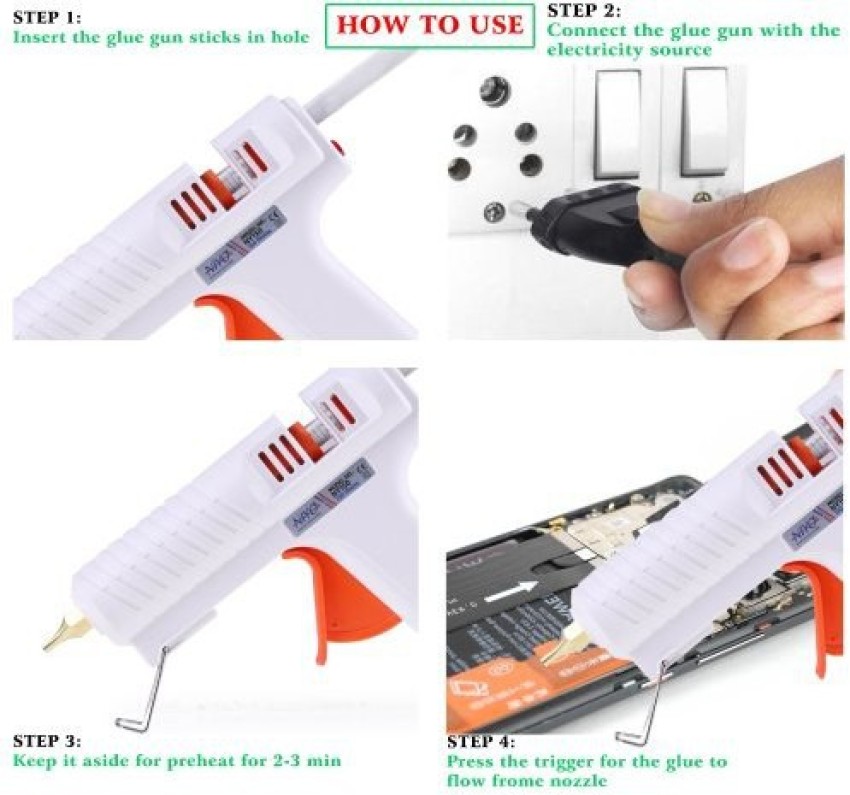 150W Hot Melt Glue Gun Adjustable Temperature Glue Gun Nozzle 11mm Glue  Sticks Professional Indusrial Melt