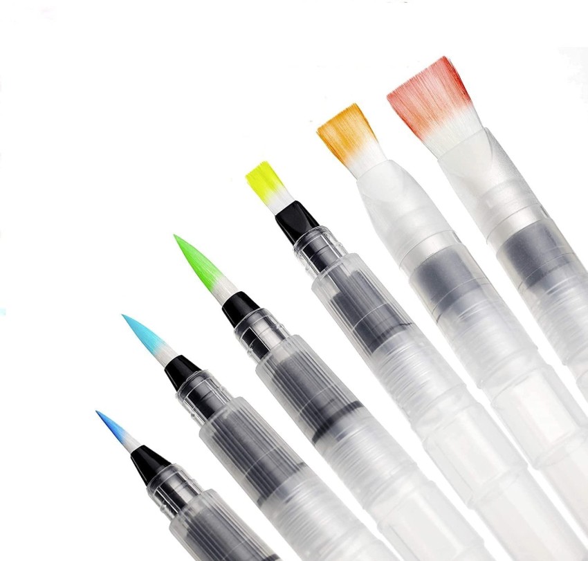 Water Coloring Brush Pens, Set of 6 Brush Tips for Watercolor