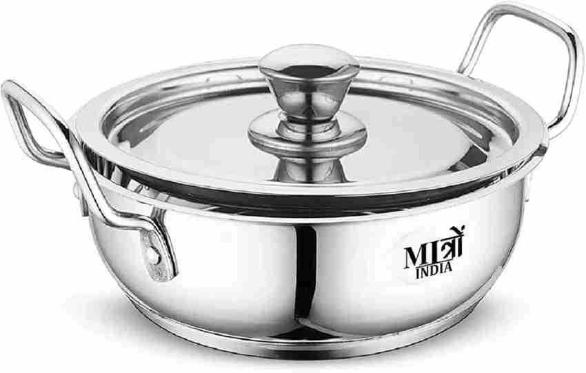 Trilonium Triply Stainless Steel Extra Deep Kadhai With Lid