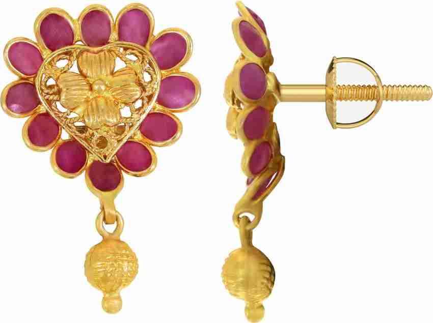 Ruby earrings clearance joyalukkas