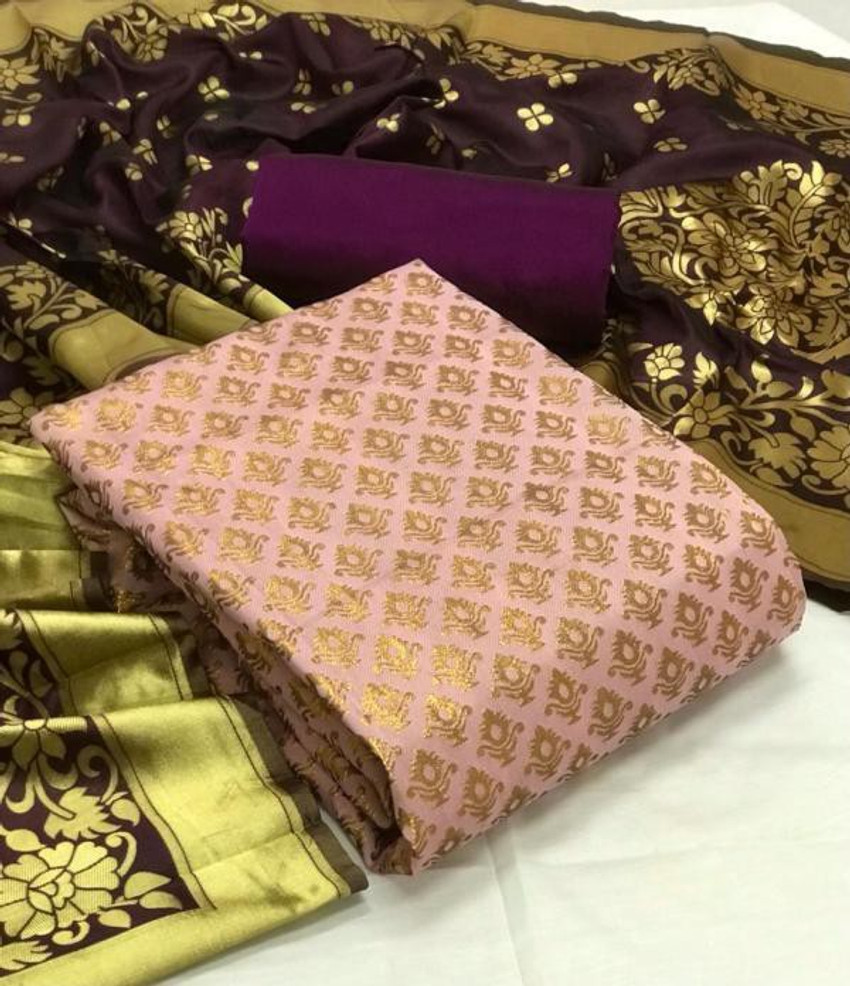 VASALI Cotton Silk Embellished Salwar Suit Material Price in India