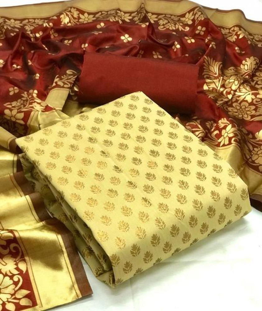 MADANA ENTERPRISE Cotton Silk Self Design Salwar Suit Material