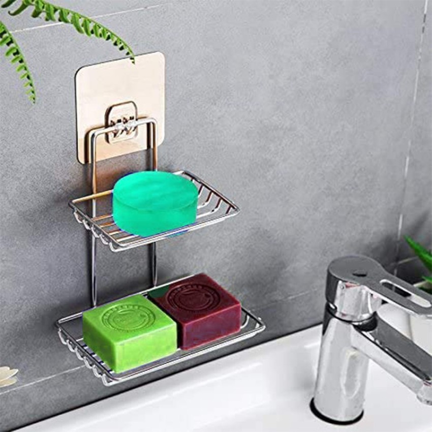 Soap Dish Suction Soap Holder No Drill Removable Wall Mounted Soap Dishes  For Bathroom Hold Up To 5kg Waterproof Plastic Shower Soap Holder
