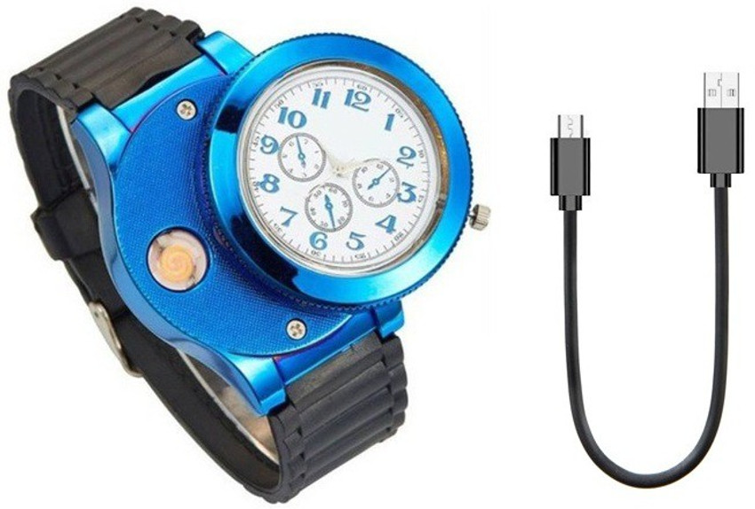 Explorer Beautiful Hand Wrist Watch Lighter USB Rechargeable