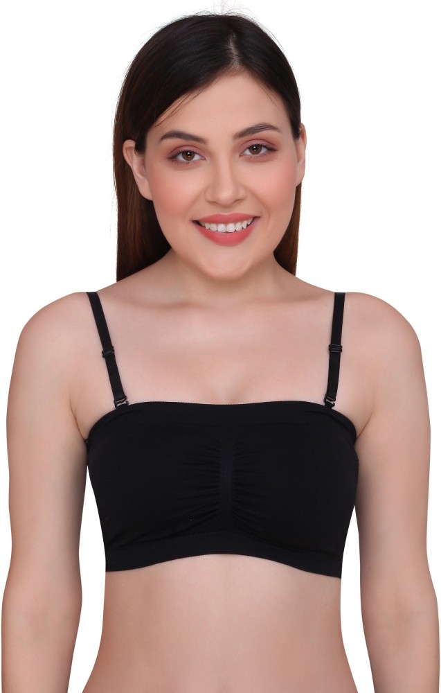 ChiYa by Multiway Back Cross Straps Padded Bandeau Net Fancy Lace Tube Bra  Padded with Soft Removable Foam Cups For Women Bandeau/Tube Heavily Padded  Bra - Buy ChiYa by Multiway Back Cross
