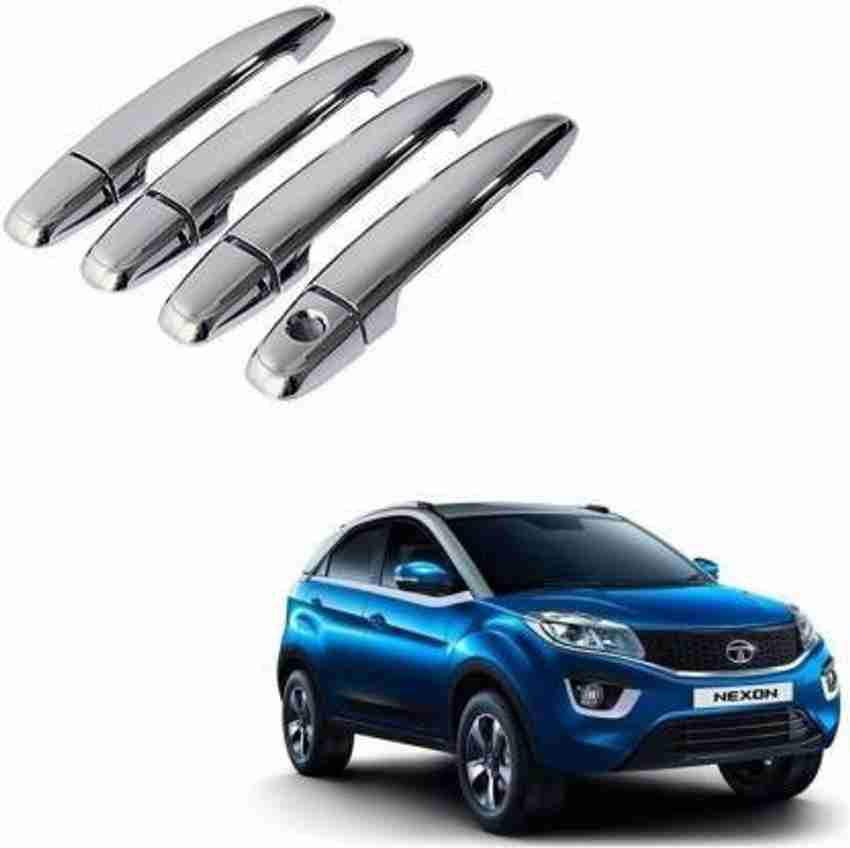 jagankirpa Chrome Door Grab Handle Car Cover Catch Cover for Tata Nexon Set of 4 Pcs Silver Chrome Glossy Tata Nexon Side Garnish