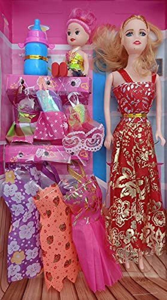 Ramji enterprise Plastic Fashion Long Hair Doll with Movable Joints Doll  for Kids, and Fashion Accessories Dolls Set for Kids Girls princess doll -  Plastic Fashion Long Hair Doll with Movable Joints