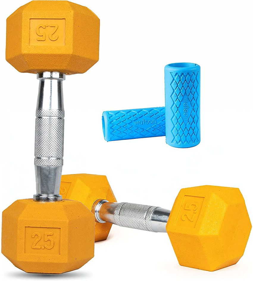 Watson Colored Hex Dumbbells 2.5 kg X 2 5KG rubber coated