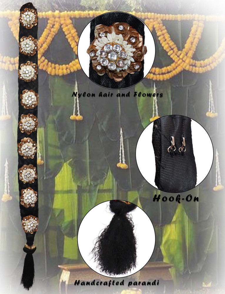 Krenoz Bharatanatyam Savaram Kunjalam Kemp Ready Jada Set Hair Accessories Hair Choti With 4 Flower s Jada Set For Women Wedding Accessories Hair ChotiNew70 Hair Accessory Set Price in India Buy Kreno...