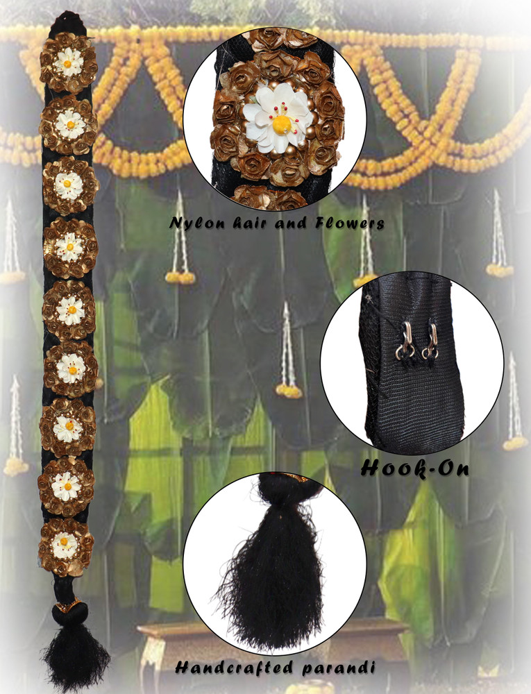 Krenoz Bharatanatyam Savaram Kunjalam Kemp Ready Jada Set Hair Accessories Hair Choti With 4 Flower s Jada Set For Women Wedding Accessories Hair ChotiNew71 Hair Accessory Set Price in India Buy Kreno...