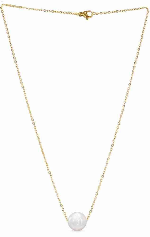 Necklace Golden Chain Pendant for Women & Girls (Gold)