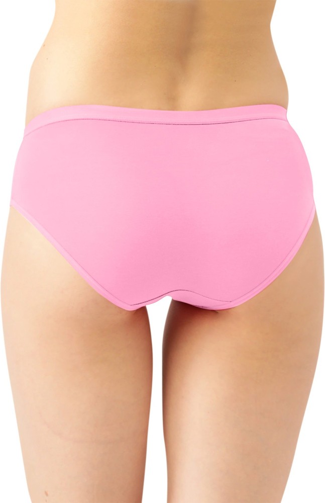 Deevaz Cotton Mid Waist Solid Hipster Panty Combo of 2- Hot pink