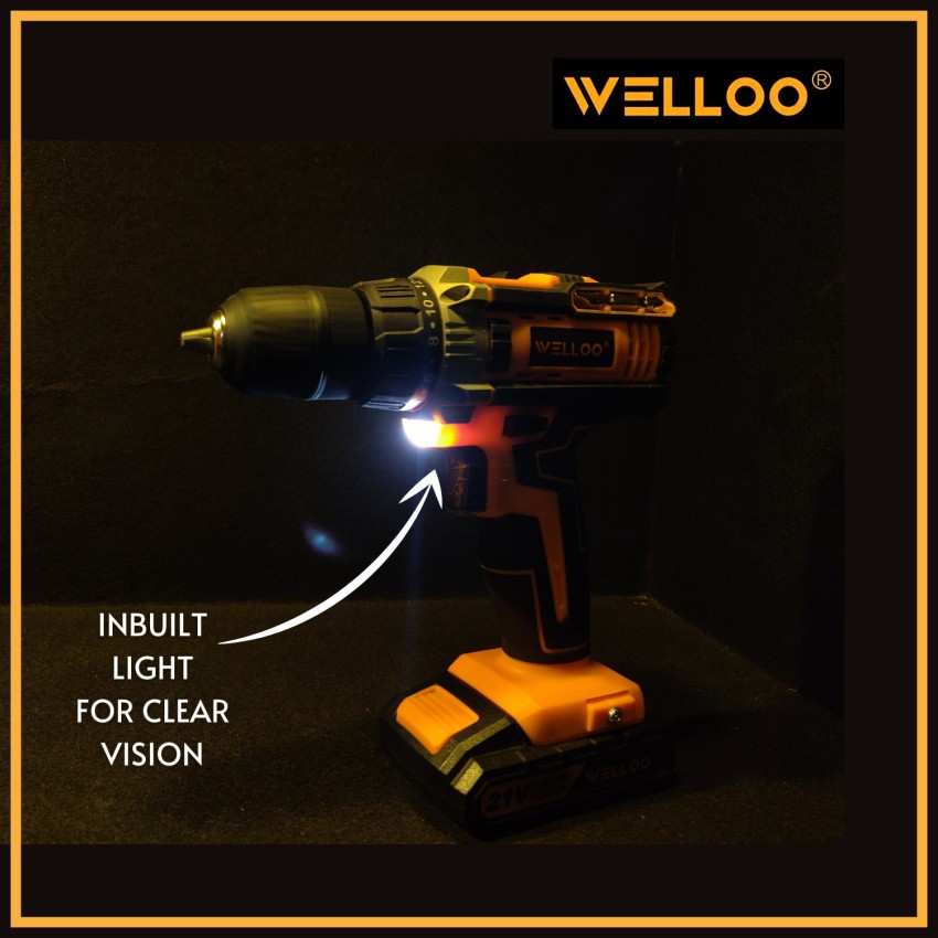 WELLOO 21V Impact Driver Drill Brushless cordless LED Light