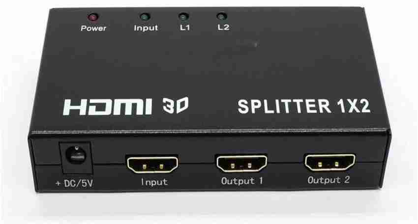 GITRU Metal HDMI Splitter 1 in 2 Out, 4K HDMI Splitter for Dual Monitors  Duplicate/Mirror Only, 1x2 HDMI Splitter 1 to 2 Amplifier for Full HD 1080P  3D with HDMI Cable (1