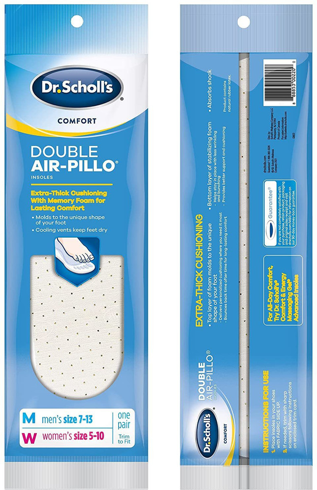 Double air pillo insoles top
