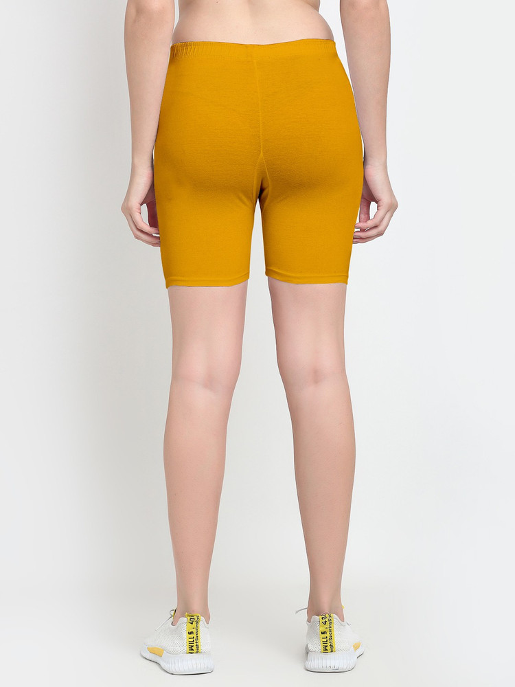 Yellow cycling outlet shorts
