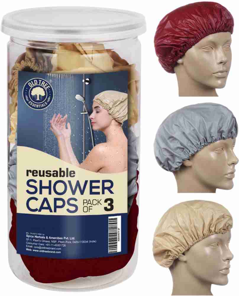 Old Tree Reusable Shower Cap Color Pack Of 3 Price in India Buy