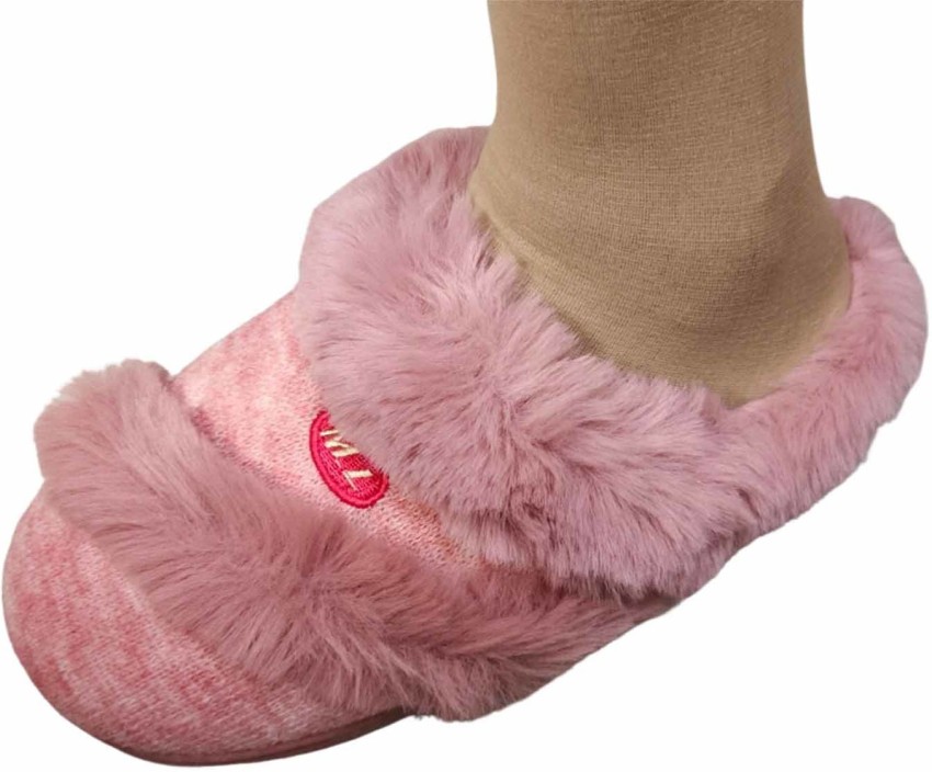 NAT Women Soft Warm Fluffy Indoor Flip Flop Slipper for Women Flip