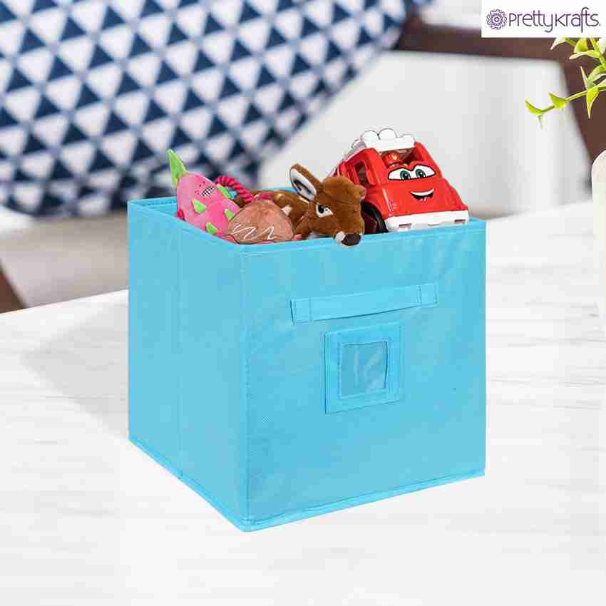 Fabric toy shop box with lid