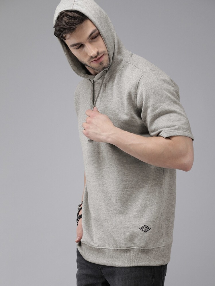 Roadster Half Sleeve Self Design Men Sweatshirt - Buy Roadster