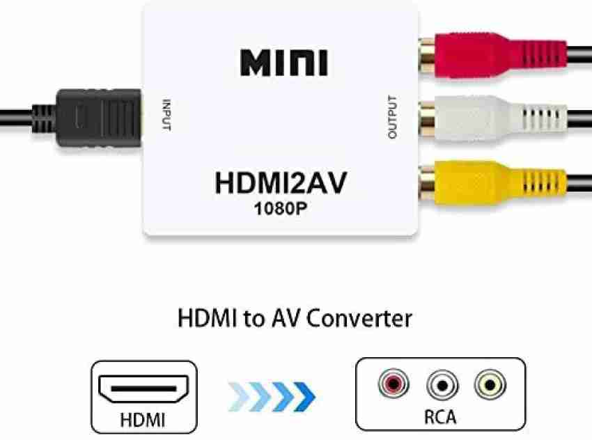 ETZIN RCA to HDMI Converter, 1080P AV to HDMI RCA Composite CVBS Video  Audio Converter Adapter Supporting PAL/NTSC for… – Tobo Digital