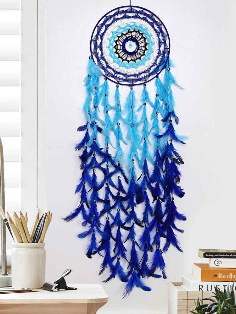 Large Dream Catcher With 3 Circles And White Lace Feathers To Hang