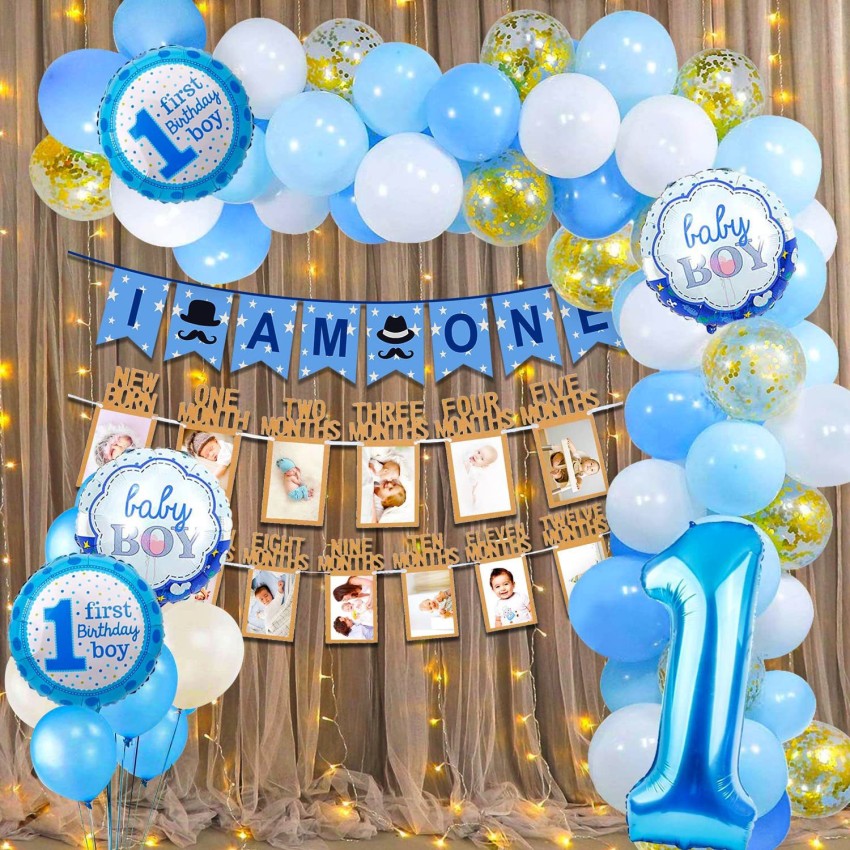 Party Propz 1st Birthday Boy Decoration Combo Set - 65Pcs for Celebration / 1st  birthday decoration for boys / First birthday decorations boy theme Price  in India - Buy Party Propz 1st