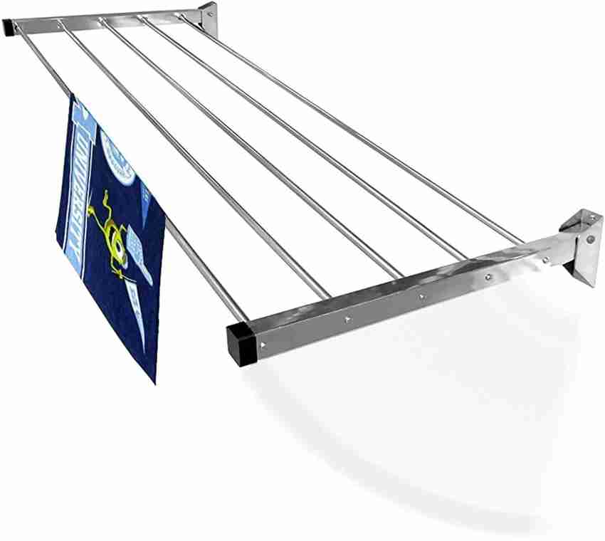 Homwell Steel Wall Cloth Dryer Stand Stainless Steel 5 Pipe X 5 Feet Wall Mounted Stand Foldable Cloth Drying Stand Price in India Buy Homwell Steel Wall Cloth Dryer Stand Stainless