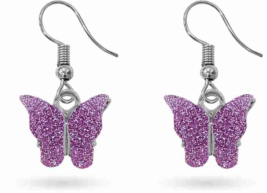 Purple butterfly deals stud earrings