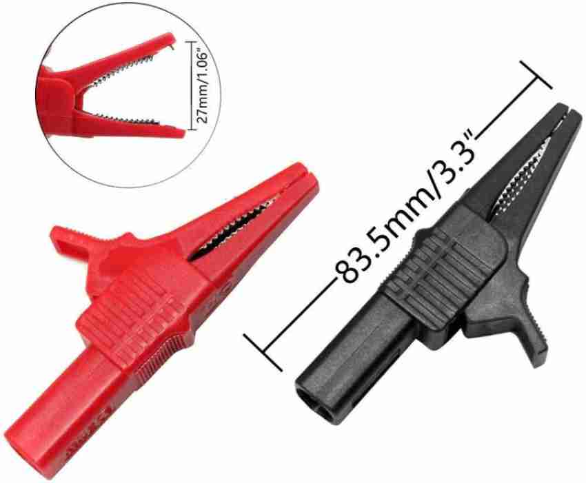 Crocodile Clip, Insulated Test Clamp Wire Jumpers Alligator Clips 4mm Jack  10mm Opening Roach Clips for Joints Red Black Yellow Blue Green 60049:  : Industrial & Scientific