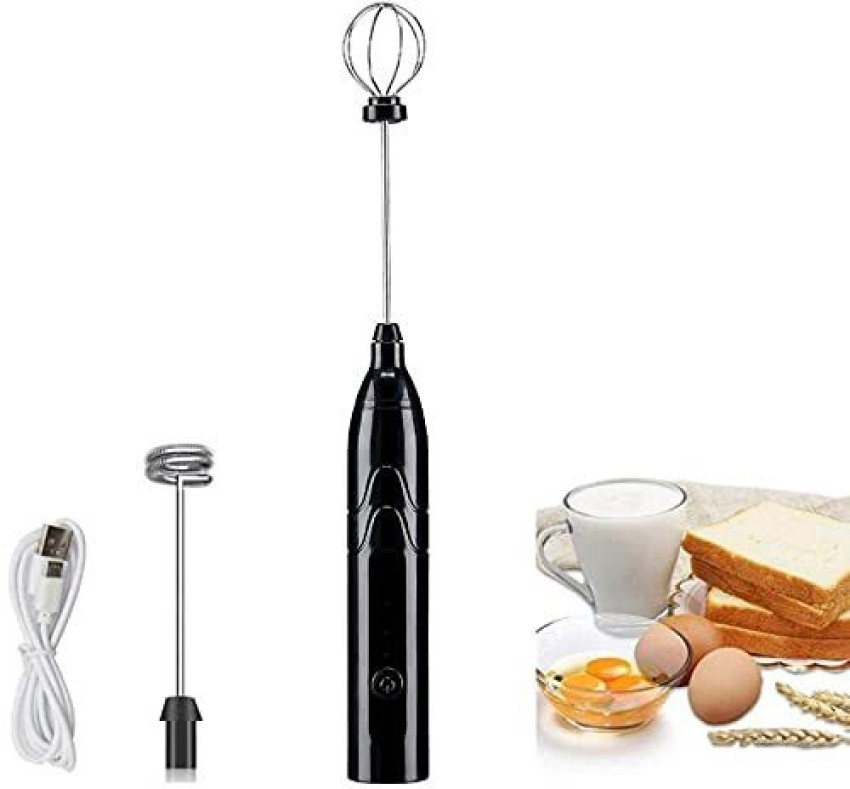 USB Rechargeable Milk Frother Handheld Multi-functional Electric Foam Maker  with 2 Stainless Whisks,3-Speed Adjustable Mini Milk Foamer for Blending