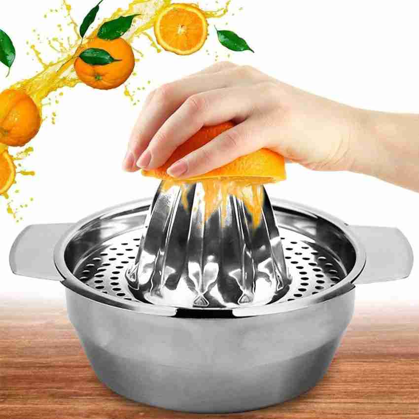 1pc, Stainless Steel Lemon Squeezer, Juicer With Bowl Container For Oranges  Lemons Fruit, Portable Orange Juicer, Manual Juicer, Orange Juice Presser