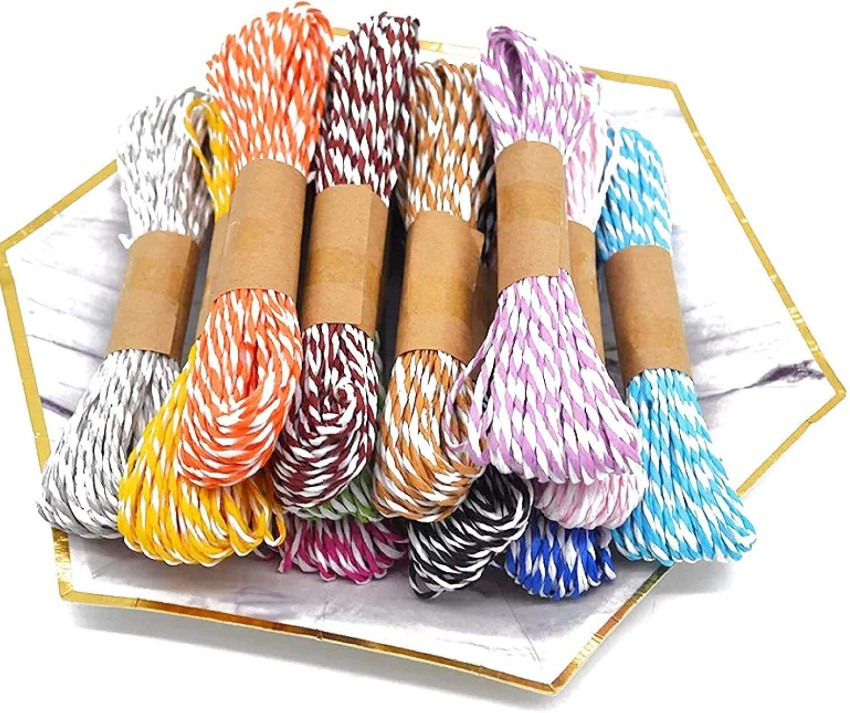 DELINGER 12 Pcs Designer Twisted Paper Rope Raffia Art Craft Favor