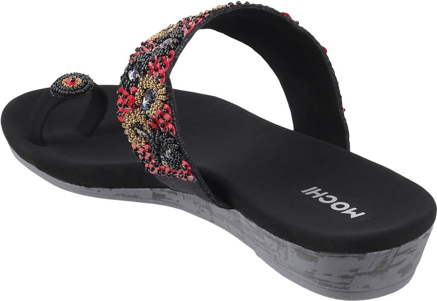MOCHI Women Black, Red Flats - Buy MOCHI Women Black, Red Flats Online at  Best Price - Shop Online for Footwears in India