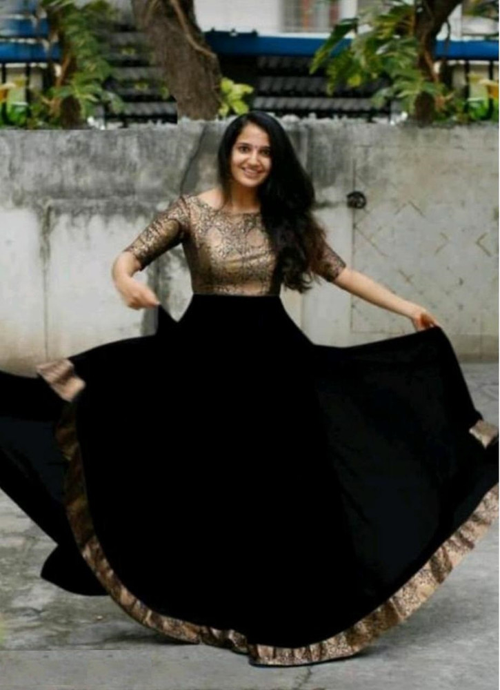 Black golden frock 2025