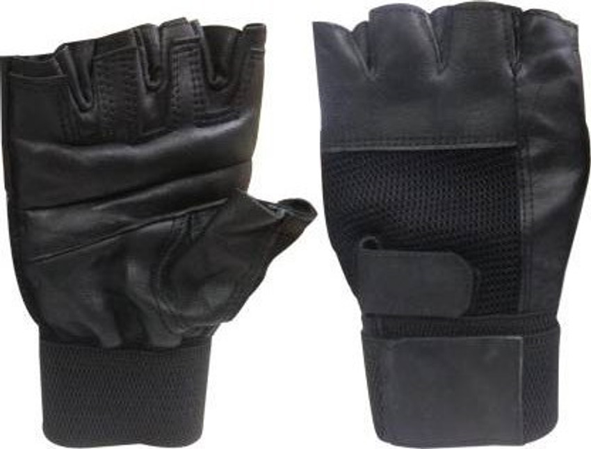 ENTIRE Venus Champ Finger Cut Gym Fitness Leather Gloves Black L