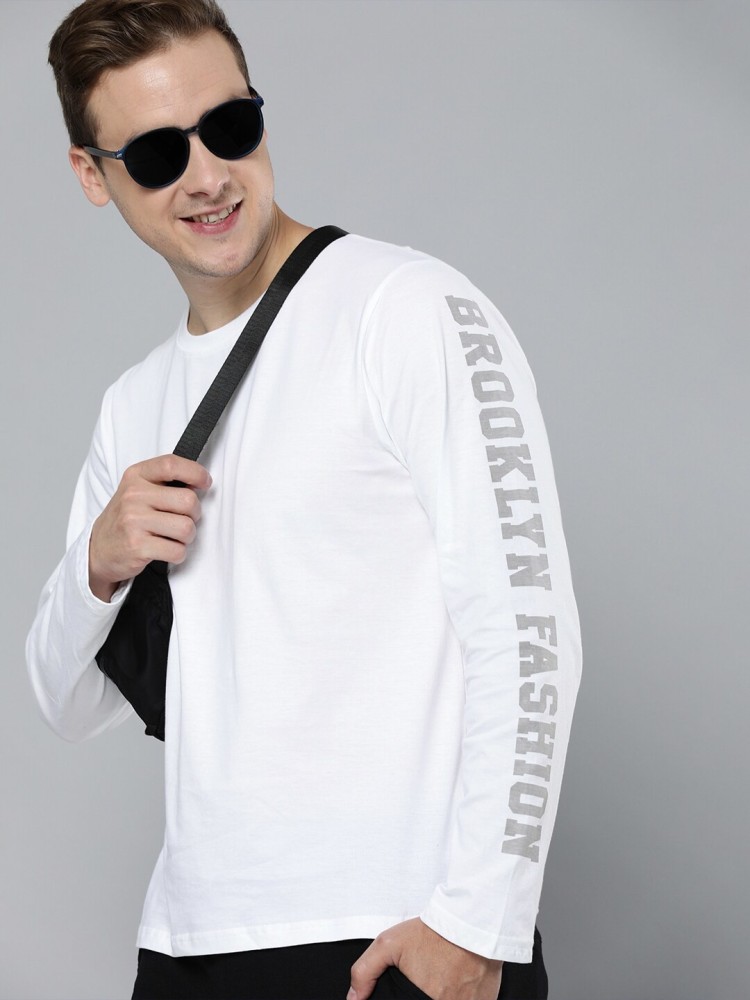 HERE&NOW Solid Men Round Neck White T-Shirt - Buy HERE&NOW Solid Men Round  Neck White T-Shirt Online at Best Prices in India