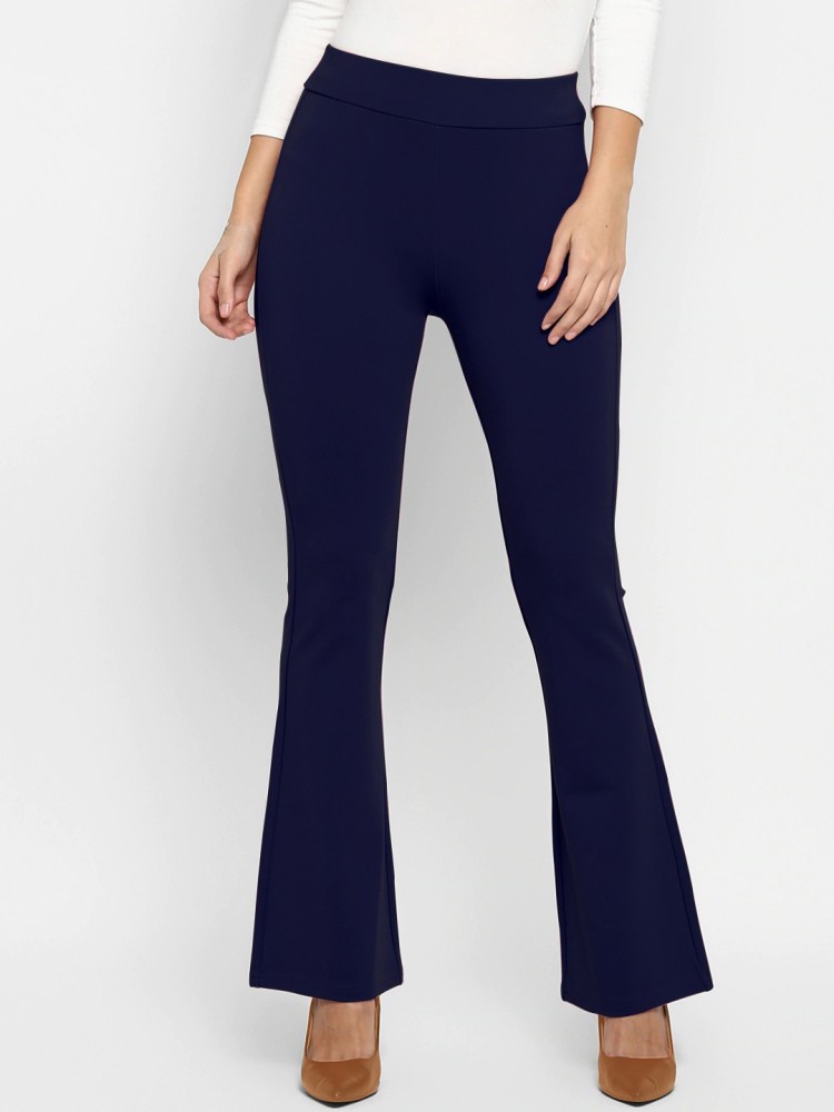 purplesky Flared Women Dark Blue Trousers - Buy purplesky Flared Women Dark  Blue Trousers Online at Best Prices in India