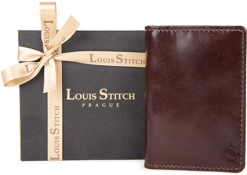 Louis Stitch Men Casual Brown Genuine Leather Wallet